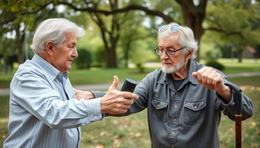 Outdoor self-protection for seniors